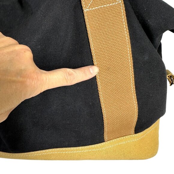 Spartina 449 Stoddard Cargo Duffle Bag Weekender Linen Leather + Wristlet - Picture 16 of 16